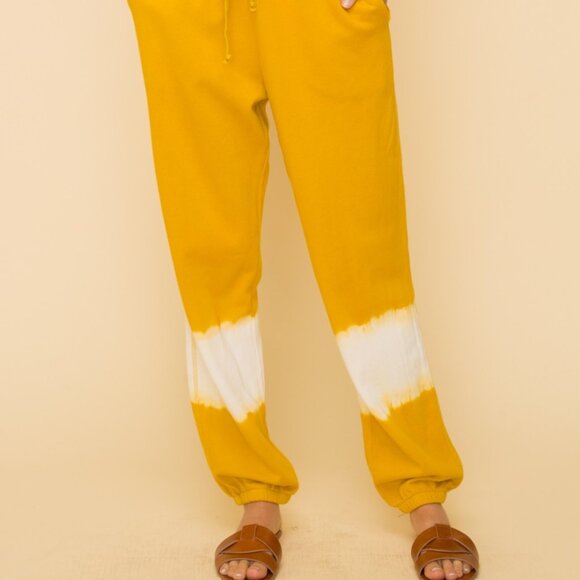 HEM & THREAD Mustard Tie-Dye Jogger Lounge Pants - Picture 5 of 6